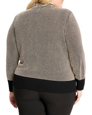 Pixel Knit Funnel Neck Sweater