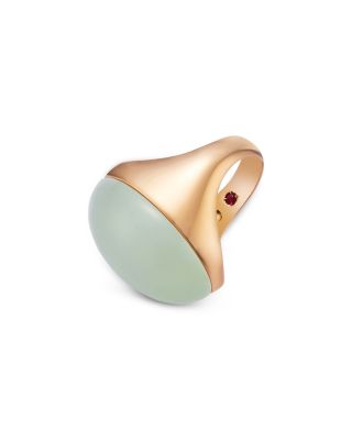 18K Rose Gold Cocktail Double White Chrystal Statement Ring