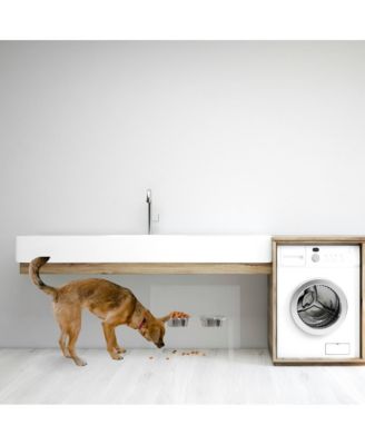 Tall Double Bowl Pet Feeder with Metal Bowls