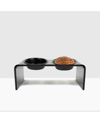 Medium Smoke Grey Small Double Bowl Feeder, 1 Quart Bowls