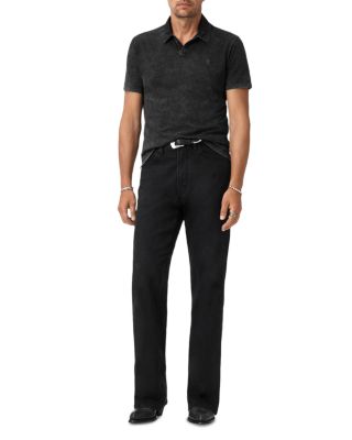 Carsten Open Collar Denim Polo Shirt