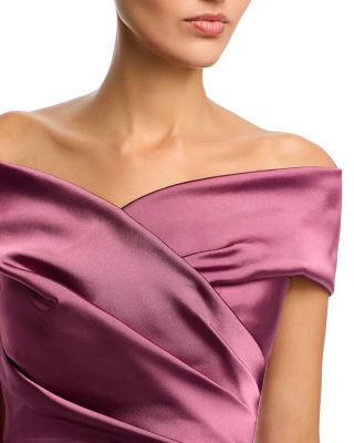 Satin Stretch Off The Shoulder Gown