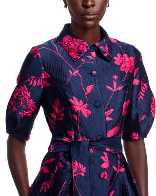 Jacquard Puff Sleeve Dress