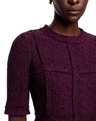 Metallic Tweed Geo Stripe Dress