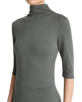 Elbow Sleeve Turtleneck Dress