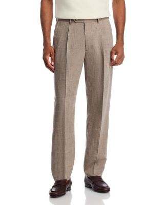 Tapered Fit Pleated Trousers