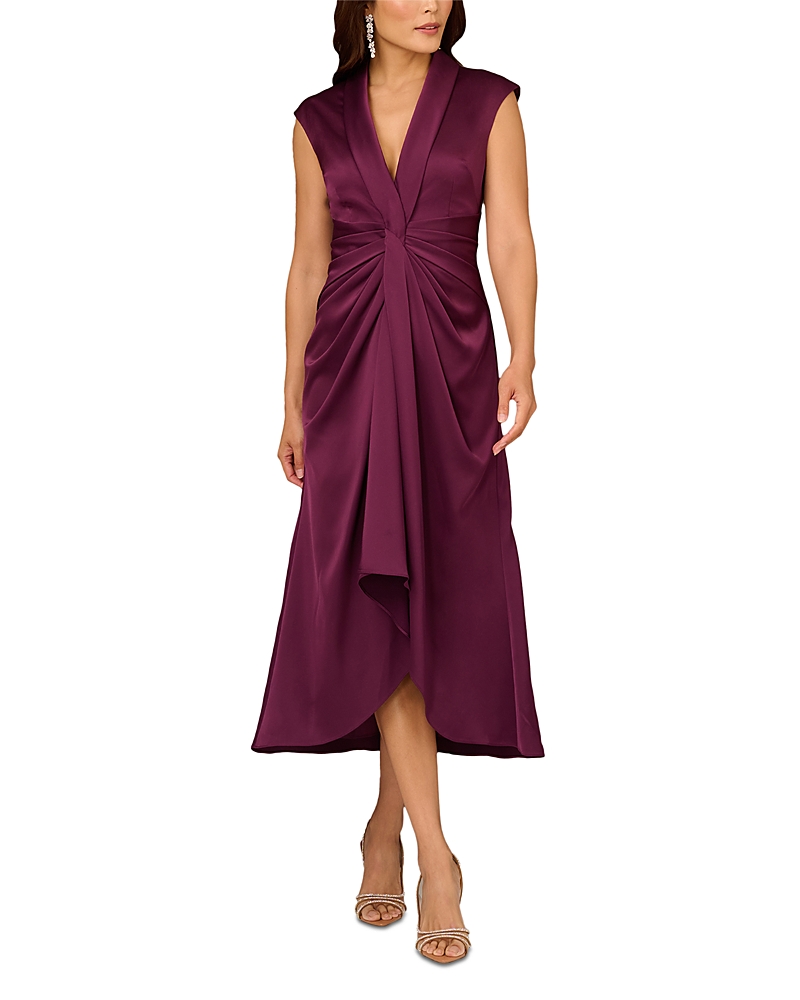 Aidan Mattox Pleated A Line Midi Dress
