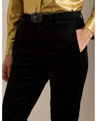 Stretch Velvet Cropped Pant