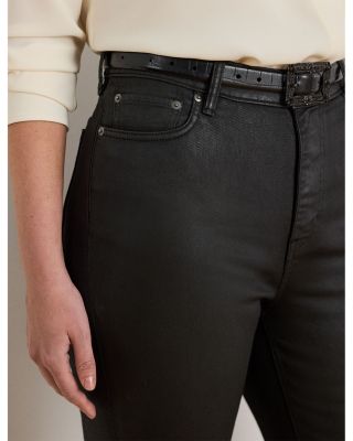 Coated High Rise Straight Ankle Jean