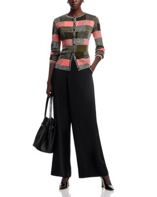 Jacquard Check Button Front Cardigan