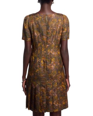 Puff Sleeve Pleated Dress