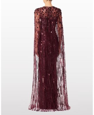 Ruby Embellished Cape Maxi Dress