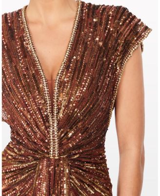 Zola Sequin-Embellished V-neck Maxi Dress