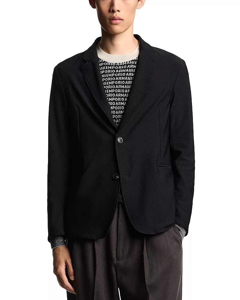 Emporio Armani Regular Fit Technical Jersey Blazer