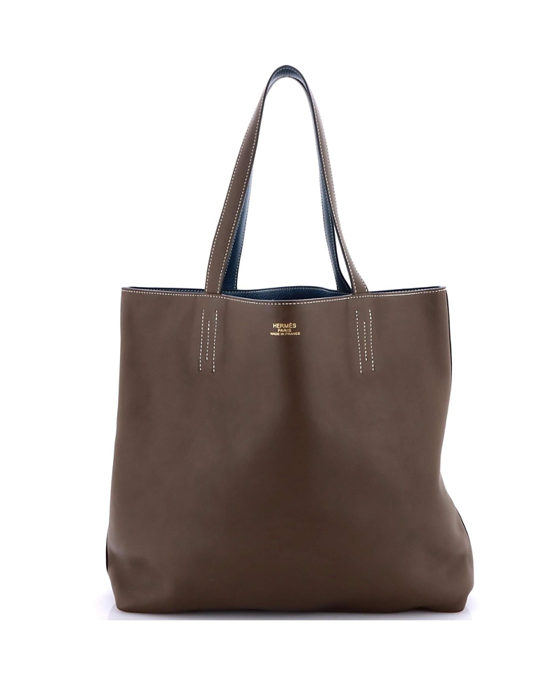 PRE-OWNED HERMES Pre-owned Hermes 36 Double Sens Tote Clemence And Swift In Blue