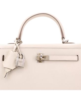 Kelly 25 Handbag Light Epsom with Palladium Hardware