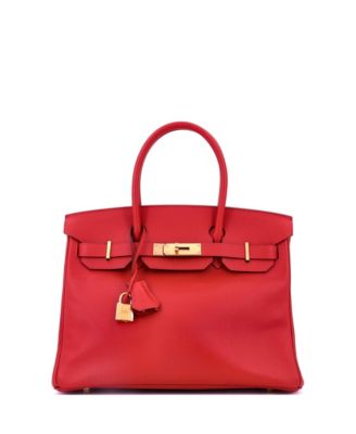 Birkin 30 Handbag Red Epsom with Gold Hardware