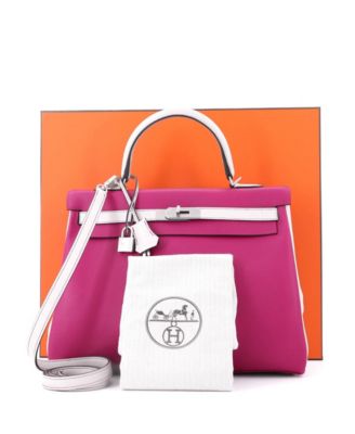 Kelly 35 Handbag Bicolor Evercolor with Brushed Palladium Hardware
