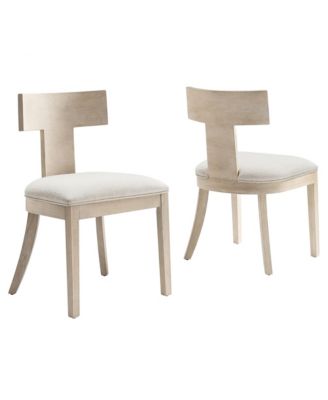 Peregrine Wood and Fabric Upholstered Dining Chairs, Set of 2