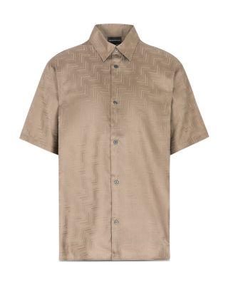 Zig Zag Jacquard Short Sleeve Shirt