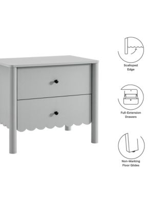 Emmeline Scalloped 2-Drawer Nightstand