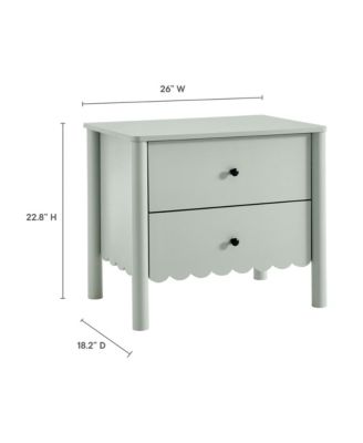 Emmeline Scalloped 2-Drawer Nightstand