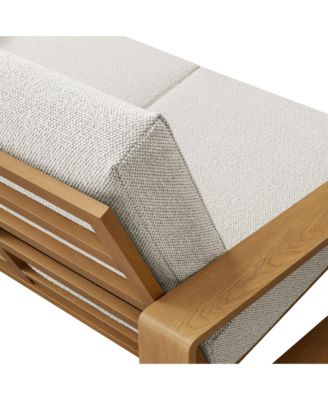 Lirienne Outdoor Patio Aluminum Faux Wood Loveseat