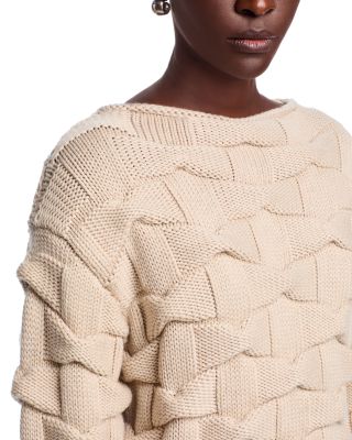 Lofty Merino Wool Basket Stitch Sweater