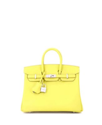 Birkin 25 Handbag Yellow Swift with Palladium Hardware