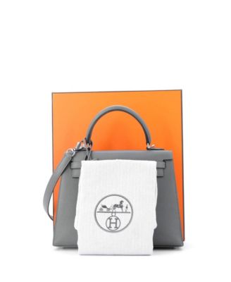 Kelly 25 Handbag Grey Madame with Palladium Hardware