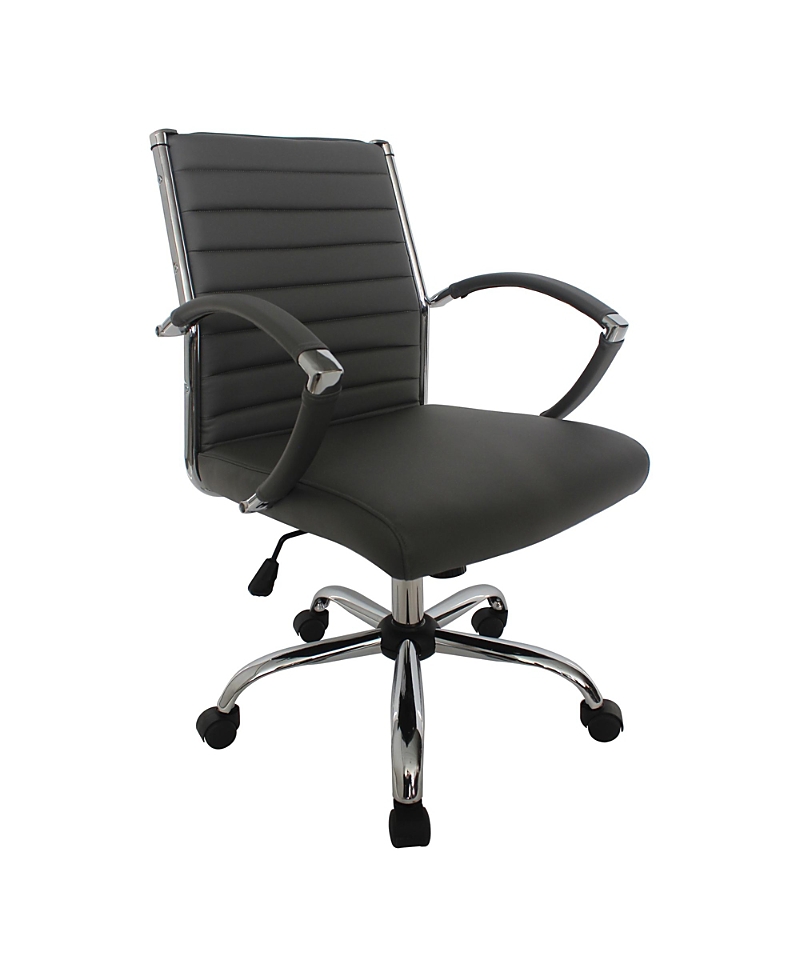 Furniture Of America Tioga 37-inch Faux Leather Height Adjustable Swivel Office Chair In Gray