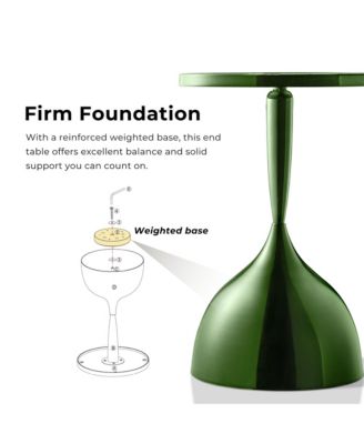 Knoll 16-inch Iron Round End Table with Galaxy Top and Dome Base