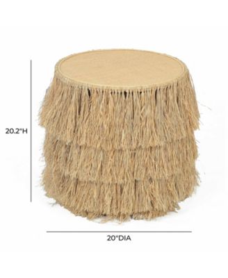 Luau Rattan Round End Table