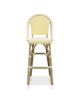 Haley Aluminum and PE Wicker Outdoor Bar Chairs, Set of 2