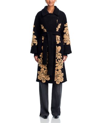 Bold Flowers Fleece Coat