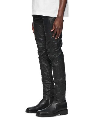 Black Patent Leather Film Skinny Jeans