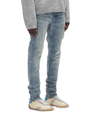 Color Weft Buckshot Skinny Jeans in Mid Indigo