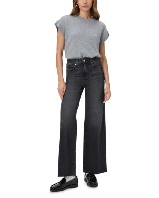 Anessa High Rise Wide Leg Jeans in Viper Black Distressed