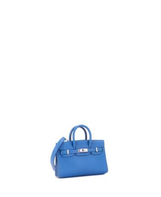 Birkin Tiny Handbag Blue Epsom with Palladium Hardware
