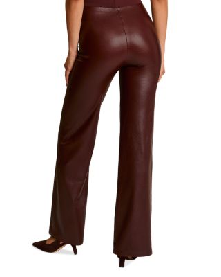 Faux Leather Wide Leg Pants