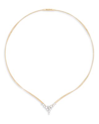 18K Yellow Gold Marrakech Diamond V Cluster Collar Necklace, 16.5"