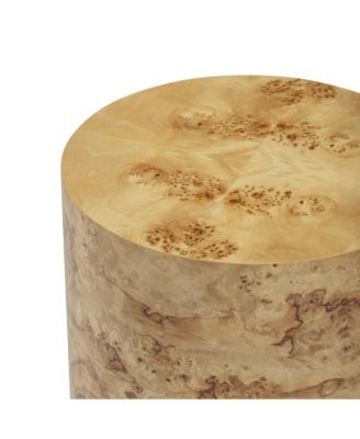  Fig Natural Burl Drum Side Table