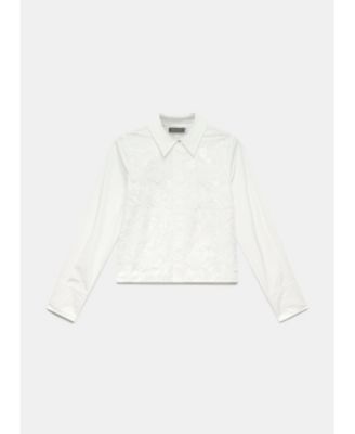  Women's Sequin Lace Cotton Shirt