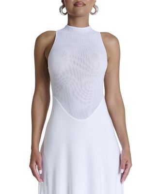 Hourglass Mesh Sleeveless Midi Dress