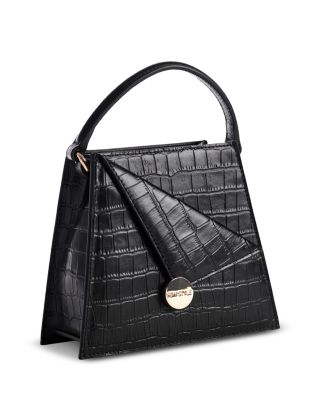 Kandi Croc Embossed Leather Handbag
