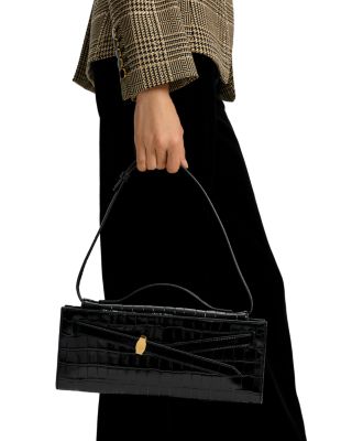 Dash Croc Embossed Leather Clutch