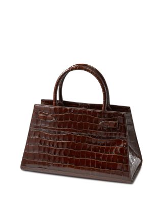 Dash Croc Embossed Leather Satchel