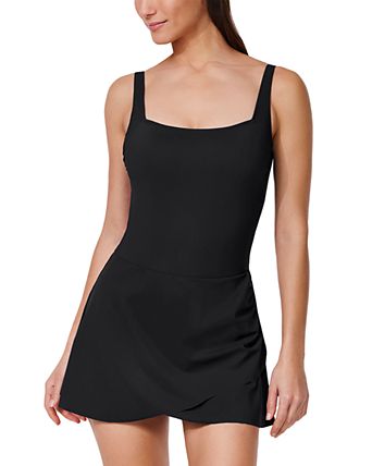 designer swim dress Everyday Long Sleeve Swimdress, Blue Electric Palm with or without the straps Swim Dress - Bloomingdale's
