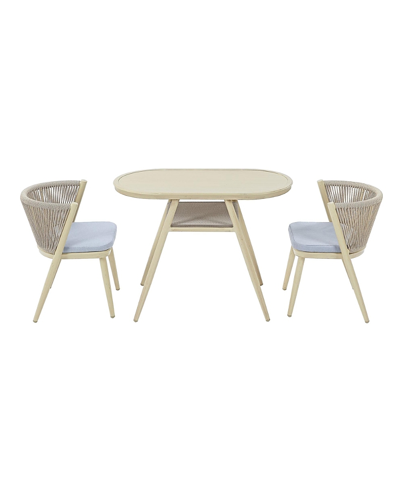 Furniture Of America Layson Aluminum Lower Shelf 3-piece Outdoor Dining Table Set In Neutral