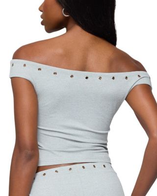Neriah Grommet Off Shoulder Top